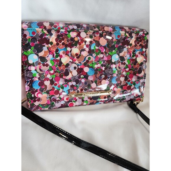 NWT Betsey Johnson Crossbody Rainbow Xodanie Handbag Purse Patent Leather Bow - Picture 4 of 14